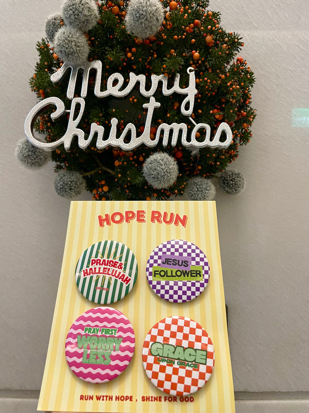 HOPE RUN基督徒潮流徽章組合|聖誕禮物|交換禮物|幸福小組|送best